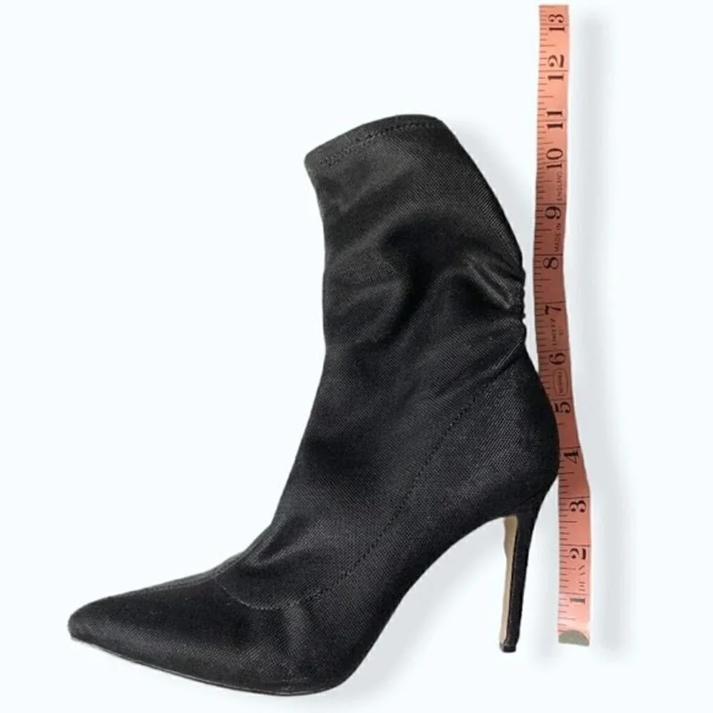Badgley Mischka Stiletto Sock Boots Jewel Ronny Shimmer Pointed Toe Evening 7 - Picture 10 of 12